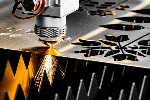 Metal industry - close up of CNC plasma cutter