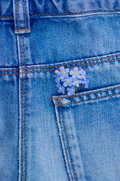 istock blue jeans with a blue flowers 1466793315