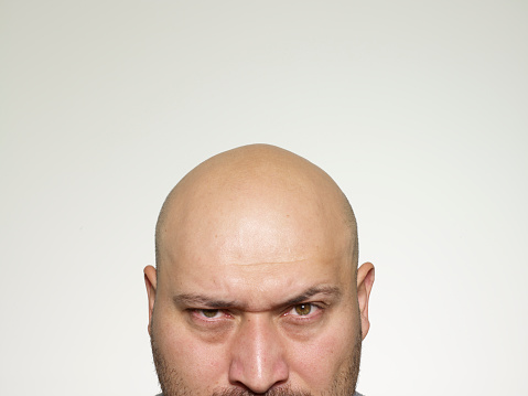 Hapy bald head man