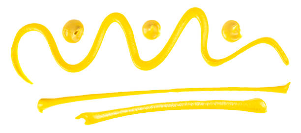 istock Yellow mustard sauce isolated on a white background, top view. 1466800855