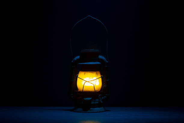 istock Vintage lantern on blue background 1466805060