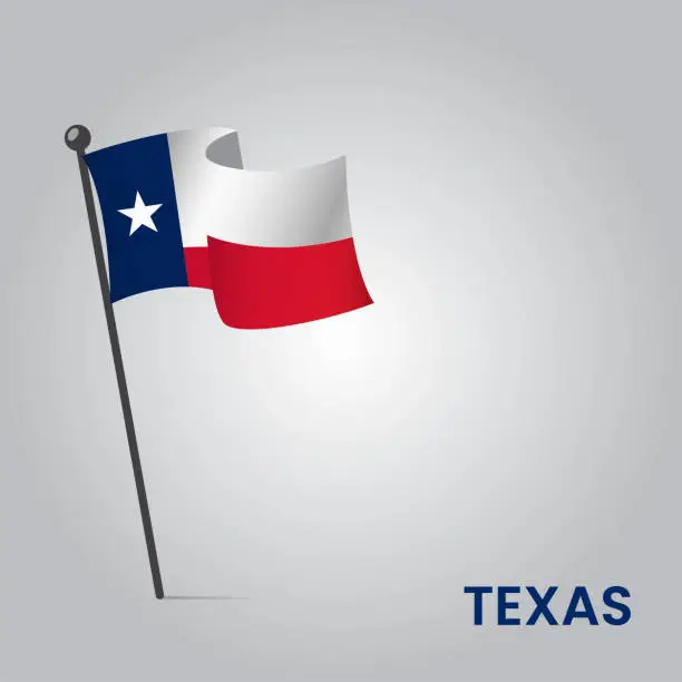 Vector illustration of State of Texas waving flag, Texas Flag, Texas independence day, Vector illustration