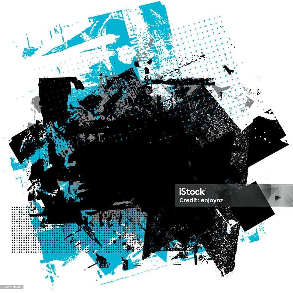Modern Blue black and gray grunge textures and patterns vector Black gray and blue grunge paint marks and textured patterns montage vector illustration on white background with space for text copy Grunge Image Technique stock vector