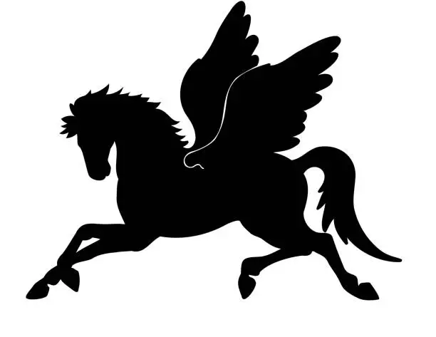 Vector illustration of Pegasus Horse On A Transparent Background