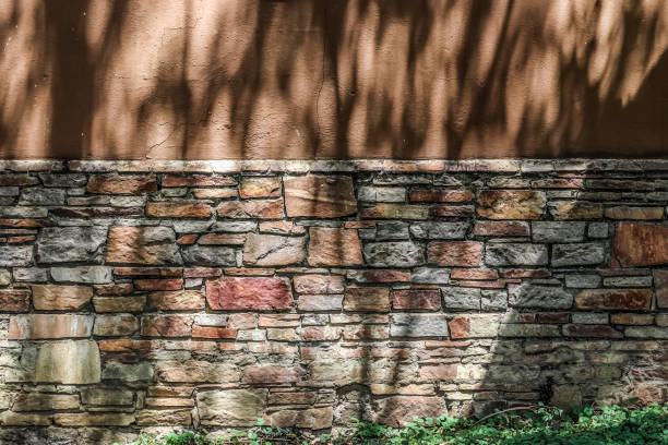 Old brick wall. Texture of old weathered brick wall panoramic background.