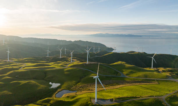 istock Coastal and Offshore Windmill farm. 1466828523