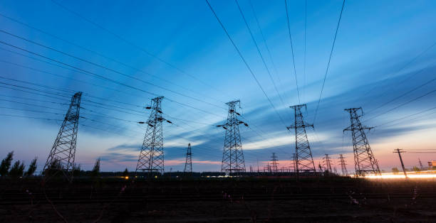 istock Pylons, high voltage pylons in the evening 1466830663