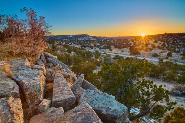 istock Sunset over the lava fields at El Mapais National Monument New Mexico. 1466832782