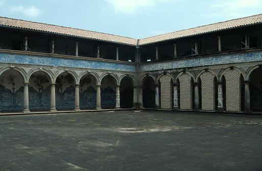 View of the courtyard of a church