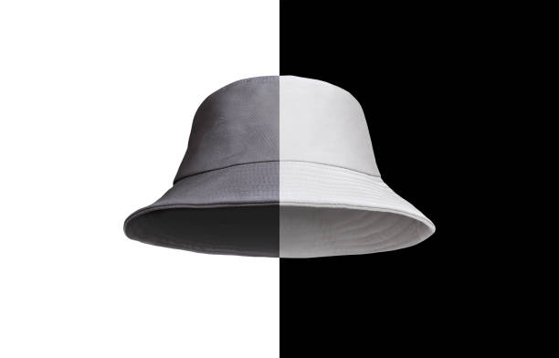 istock white bucket hat black isolated on black and white background 1466847990