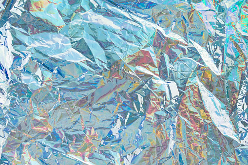 Colorful wrinkled foil background image