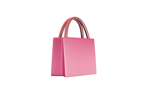 istock Pink shopping bags 3d render in isolate background. 1466858617