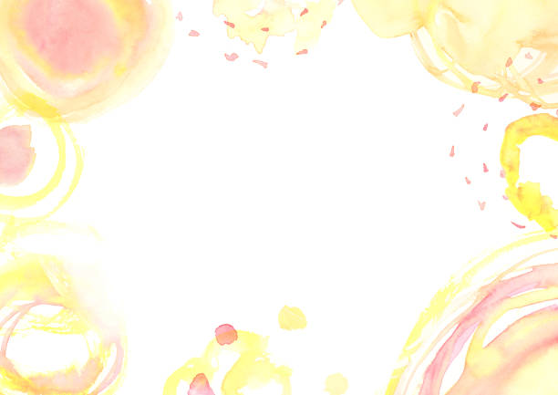 istock Yellow and pink abstract texture painted by watercolor 1466871195