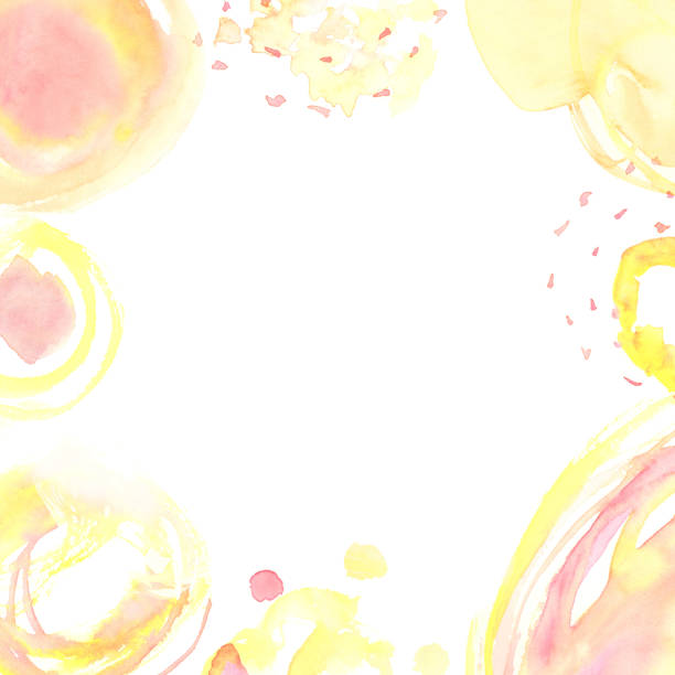 istock Yellow and pink abstract texture painted by watercolor 1466871203