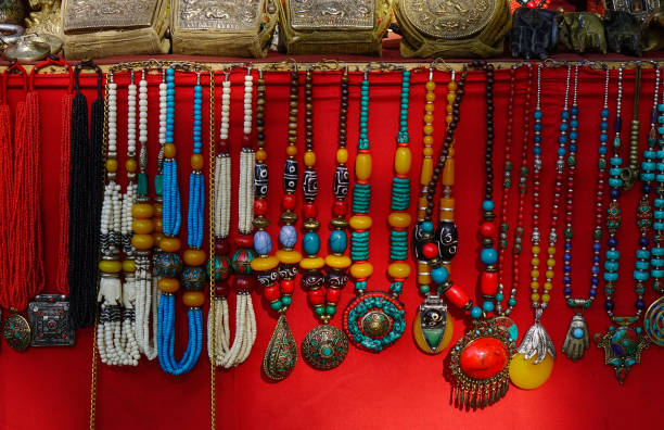 Selling souvenirs in Kathmandu, Nepal Selling souvenirs at ancient town in Kathmandu, Nepal. thamel stock pictures, royalty-free photos & images