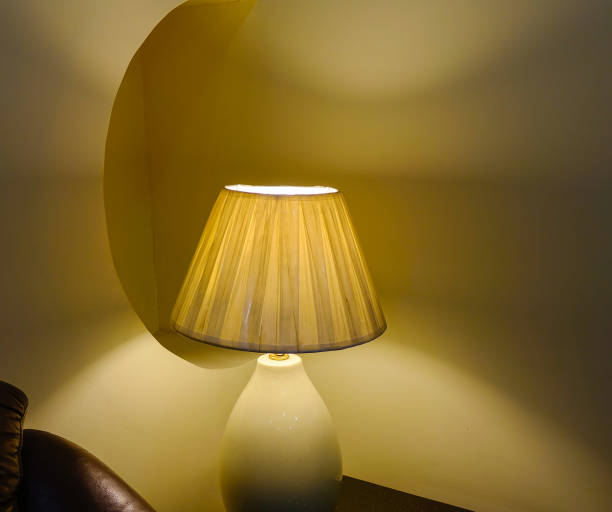 istock Elegant lamp with yellow light 1466886564