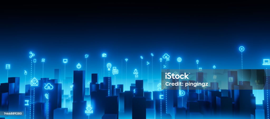 City Technology Big Data Background Stock Illustration - Download Image ...