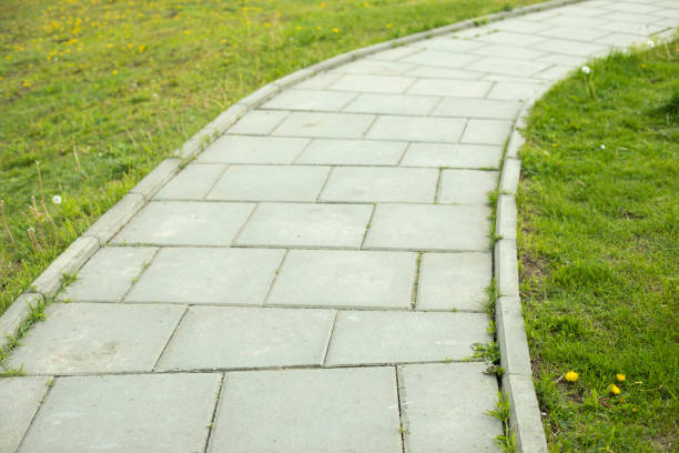 istock Path in park. Road from plates. Pedestrian area. 1466895656