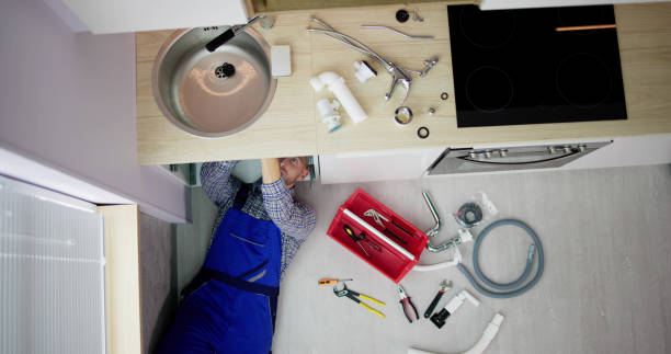 istock High Angle View Of Male Plumber 1466896111