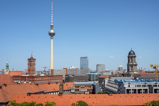 Berlin Mitte with the famous TV Tower and the town hall