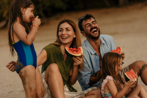 istock Family enjoying a view at the sea 1466901042