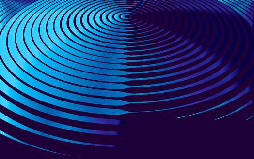 Blue Concentric circles abstract background