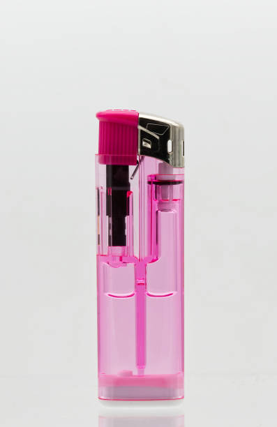 istock Pink transparent lighter isolated on white background. 1466905638