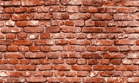 Old brick wall texture vector background. closeup brick wall surface