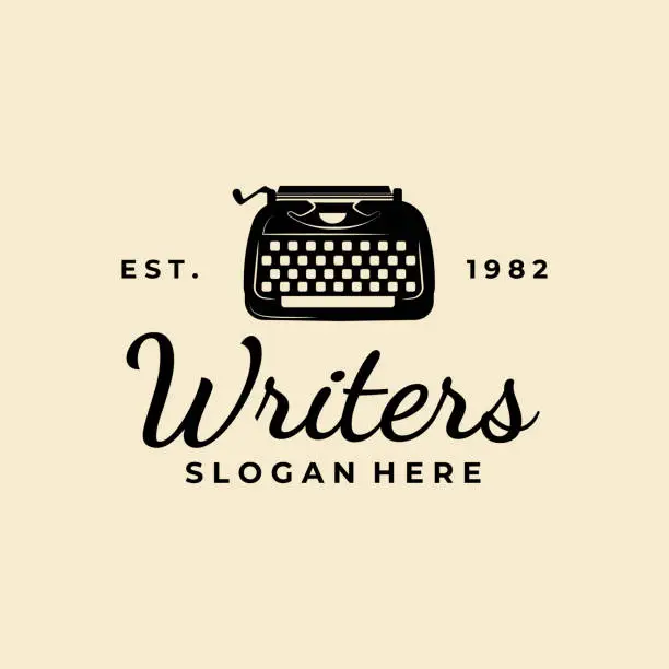 Vector illustration of Typewriter vintage logo vector illustration design