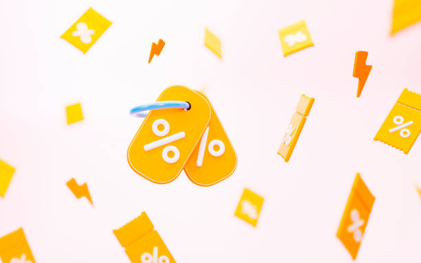 istock 3d background from yellow coupons with blur effect on light background. For promotion, marketing and advertising in social networks. 3d rendering. 1466915202