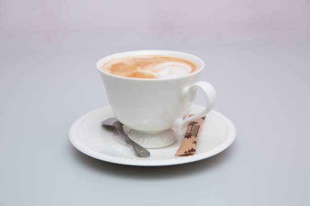 istock Cup of hot coffee isolated on white background 1466939478
