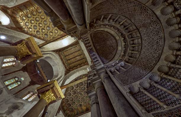 istock Low-angle shot of the ceiling inside the ancient cathedral 1466946665
