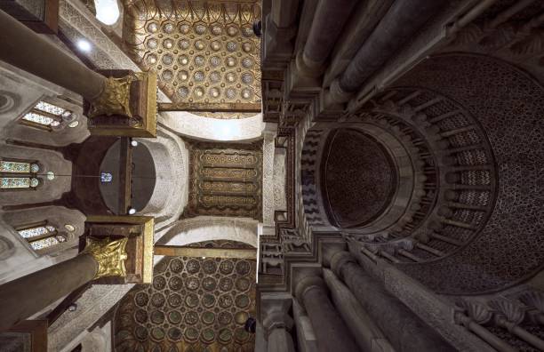 istock Low-angle shot of the ceiling inside the ancient cathedral 1466946669