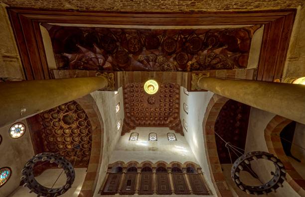 istock Low-angle shot of the ceiling inside the ancient cathedral 1466946697
