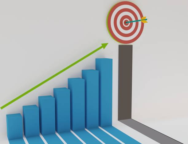 istock Target arrow and profit graph 3d illustration 1466946987