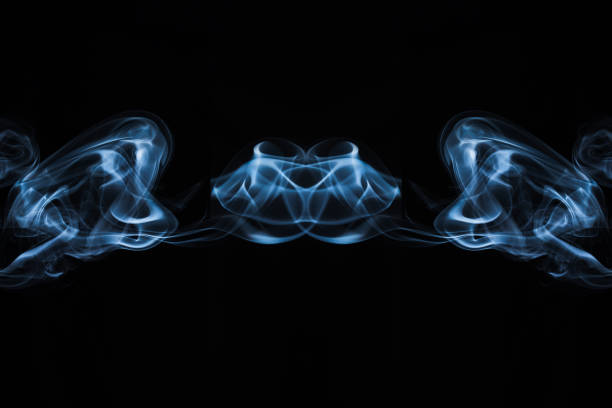 istock Closeup of white smoke with a black background 1466950302