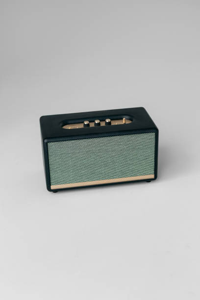 istock Vertical shot of a vintage Bluetooth speaker on a white background 1466955329