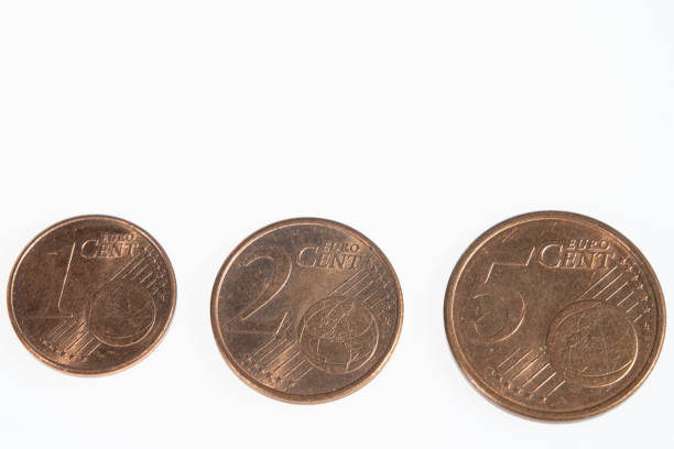 istock 1, 2, and 3 Euro Cent Coin on white Background 1466959133