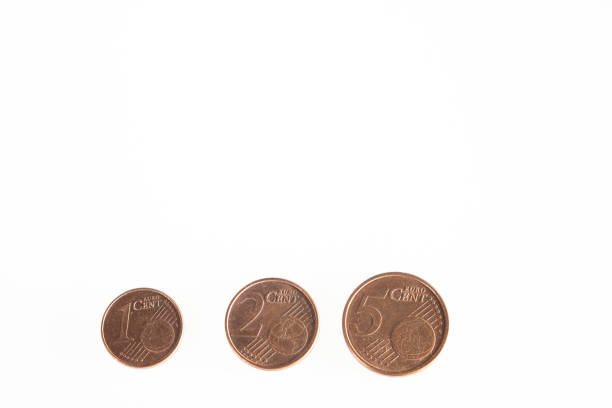 istock 1, 2, and 3 Euro Cent Coin on white Background 1466959136