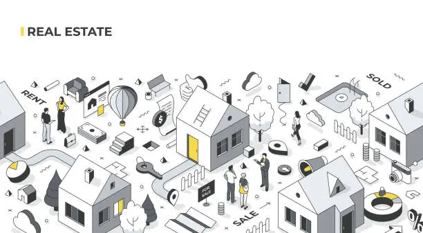 Vector illustration of Real Estate Isometric Illustration