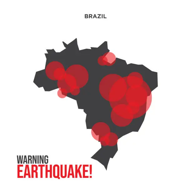 Vector illustration of Brazil Earthquake Wave with Circle Vibration,design for education,science and news,Vector Illustration. stock illustration