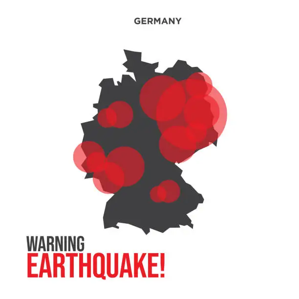 Vector illustration of Germany Earthquake Wave with Circle Vibration,design for education,science and news,Vector Illustration. stock illustration