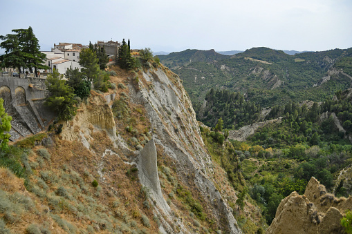 The landscape of Aliano, village in Basilicata, Italy.