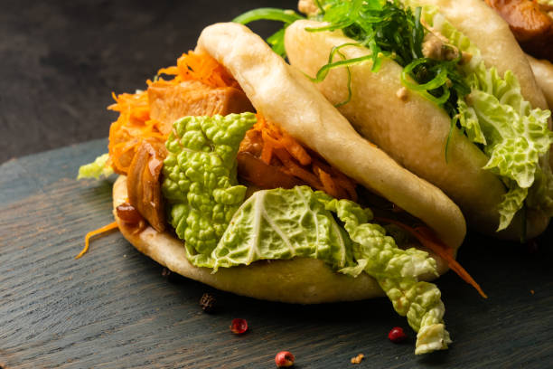 Chicken-filled bao buns