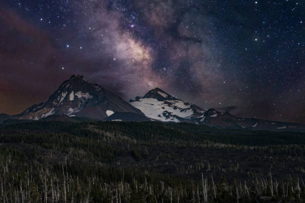 istock Beautiful night landscape with the Milky Way 1466966424