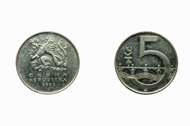 istock Five  Koruna Coin, Front and back,  Ceska republic, front and back 1466967300