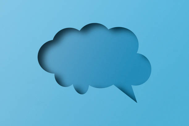 light blue paper cut into holes Cloud shapes are overlaid with light and shadow.