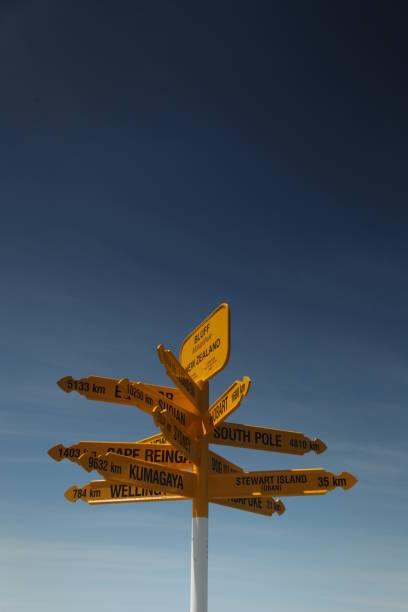 istock Vertical shot of direction road sign on a blue sky background 1466970031