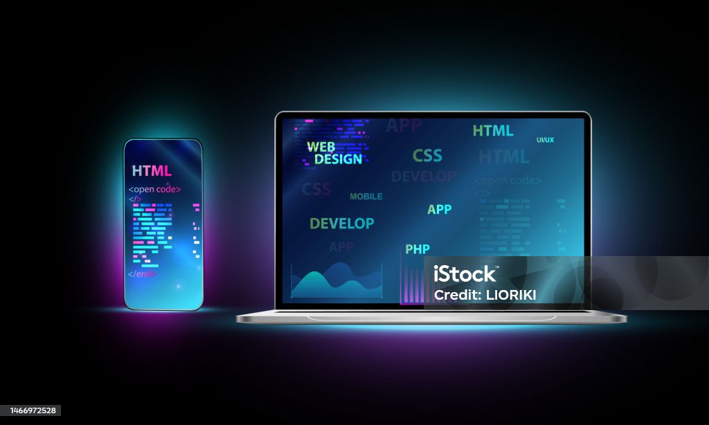 Web Development Coding And Programming Responsive Layout Internet Site ...
