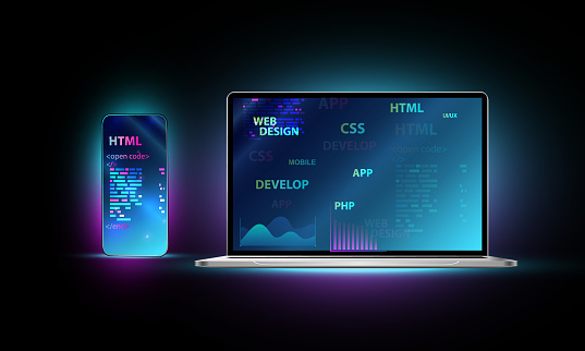 Web Development Coding And Programming Responsive Layout Internet Site ...